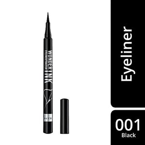 Rimmel London Eyeliner Waterproof Wonder'Ink, Penna con Punta in Feltro, Tratto Sottile e Preciso, Nero, Balsamo