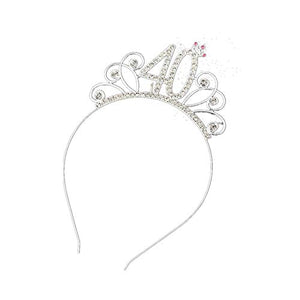 40 Anni di Compleanno Donna Tiara Birthday Corona 40 Glitter...