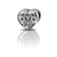 Carica l'immagine nel visualizzatore di Gallery, Andante-Stones 925 Perlina d'argento Bead a forma di cuore "Friend" Ciondolo... - Ilgrandebazar