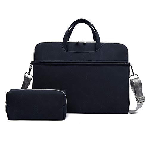 BOTRE Uomo Donna Borsa a Tracolla Borsetta per 15.6Pollici, Blu Scuro
