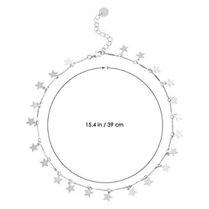 Fenical Collana girocollo di colore argento con catena choker donne boho... - Ilgrandebazar