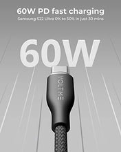 Carica l'immagine nel visualizzatore di Gallery, VOLTME Set di 2 Cavo USB a USB C 3A Nylon Intrecciato 1.80m, RUGG Cavo USB Tipo C a Ricarica Rapida Compatibile con Pixel 7/6/5/4XL, iPad Pro, Galaxy S10, Moto G7 Plus, Redmi Note 10 9, ecc. (nero)