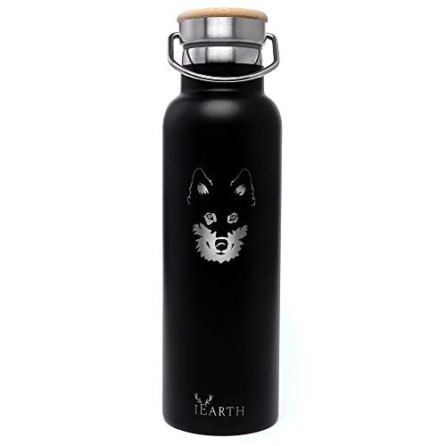 iEarth - Borraccia Termica Acciaio Inox, Isolamento Doppia 600 ml, Nero