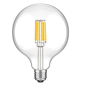 10W G125 E27 Edison LED Filamento Vetro 1-Pacco G125, Bianco Caldo - Ilgrandebazar