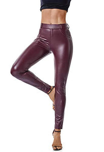 FITTOO Leggings in Pelle da Donna Pantaloni Ecopelle Collant Sexy Leather... - Ilgrandebazar