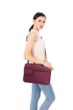 Carica l&#39;immagine nel visualizzatore di Gallery, MOSISO Laptop Borsa a Tracolla Compatibile con 2019 15-16 Pollici, Vino Rosso