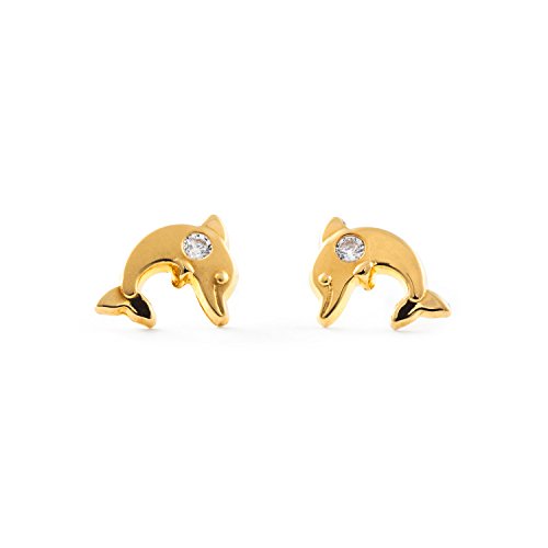 Monde Petit T1817P -Orecchini per bambini, oro giallo 18k (750) - Ilgrandebazar