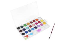 Carica l'immagine nel visualizzatore di Gallery, Jovi - Scatola di Acquerelli con Pennello, 24 vaschette da 22mm, Colori Brillanti e Intensi, Pittura facile da diluire con acqua e ad asciugatura rapida, Senza Glutine (800/24)
