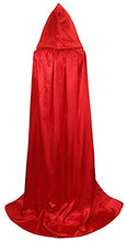 Carica l'immagine nel visualizzatore di Gallery, Unisex Mantello con cappuccio, Lunghezza intera Velluto d'oro XL, Rosso - Ilgrandebazar