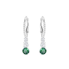 Carica l&#39;immagine nel visualizzatore di Gallery, Swarovski Orecchini Attract Trilogy Round, Cristallo Verde, Rodiati, da Donna - Ilgrandebazar