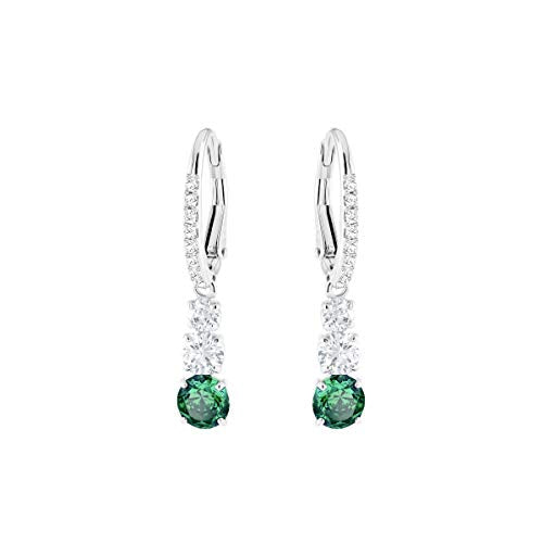 Swarovski Orecchini Attract Trilogy Round, Cristallo Verde, Rodiati, da Donna - Ilgrandebazar