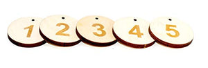 OriginDesigned - Portachiavi Circolare, numerato da 1 a 5, in Legno 6 mm,...