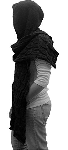 Sciarpa con cappuccio, unisex col. Nero - Ilgrandebazar