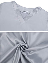 Carica l'immagine nel visualizzatore di Gallery, Hawiton Donna Set Pigiama Lungo in Seta Scollo a V S, A-argento - Ilgrandebazar