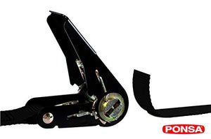 PONSA Cinghia Fissaggio a Cricchetto · Ratchet · Nastro Ad anello 25mm NERO - Ilgrandebazar