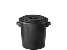 Carica l'immagine nel visualizzatore di Gallery, Stefanplast Bidone Immondizia con Coperchio, Plastica, Nero, 50 50 Litri