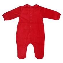 Carica l'immagine nel visualizzatore di Gallery, THUN, Tutina 'Il mio Primo Natale' di Colore Rosso in 100% Cotone con Iconico Orsetto Thun, Linea OVS, 6-9 Mesi