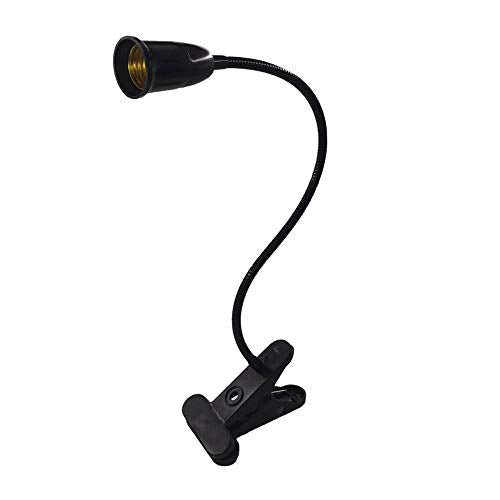 Portalampada E27 per Lampada da Tavolo con Clip, Nero