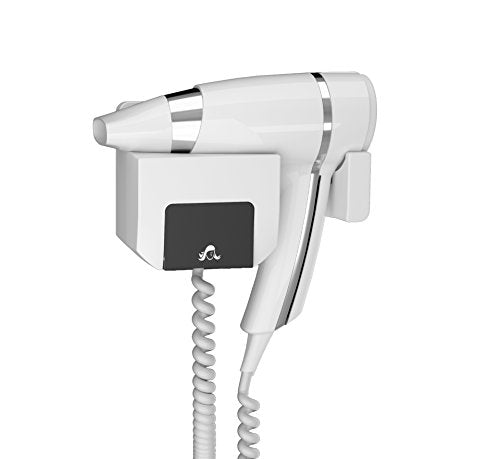 Asciugacapelli 1600 W bianco + Supporto a parete a collegare – QUALITÀ... - Ilgrandebazar