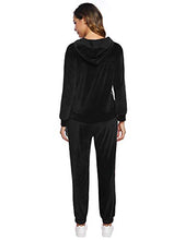 Carica l'immagine nel visualizzatore di Gallery, Hawiton Tuta Donna Sportiva Pigiama Set con Cappuccio Training S, Nero - Ilgrandebazar
