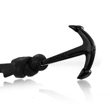 Carica l&#39;immagine nel visualizzatore di Gallery, Vikings - Set di 2 bracciali in Pelle con Ancora e Cannonball Nero/Argento - Ilgrandebazar