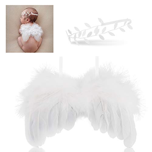 Hifot neonata fotografia prop, ali angelo bambin con Fascia per capelli set,...