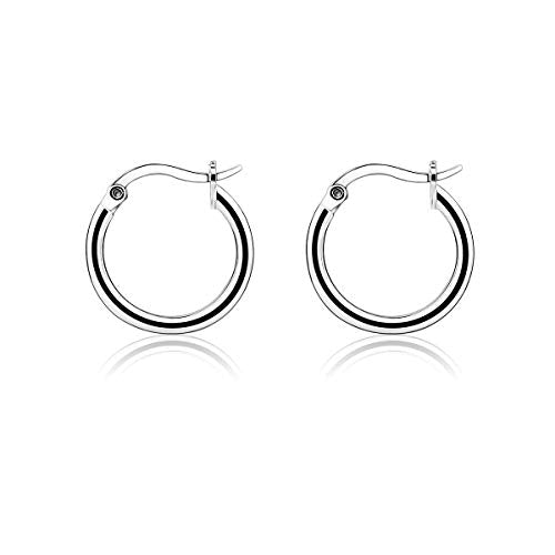 Orecchini a cerchio in argento Sterling da 13 mm, idea regalo per ragazze...