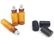 Carica l&#39;immagine nel visualizzatore di Gallery, 24 boccette da 5 ml roll-on Bottles, color ambra, ricaricabile, con sfera in...