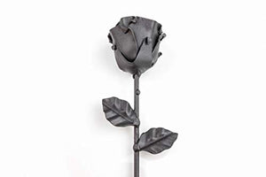 Rosa Eterna fatta di Ferro Battuto Nero - Forgiata a Mano - Regalo San... - Ilgrandebazar