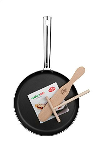 Ballarini Cookin' Italy Crepes-Set, Alluminio, Nero, 25 cm - Ilgrandebazar