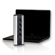 Carica l&#39;immagine nel visualizzatore di Gallery, Premium presa angolare 4 X Schuko in alluminio per cucina, ufficio, mobili....