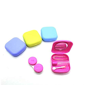 Confezione da 4 mini custodia viaggio per lenti a contatto, blu, viola,... - Ilgrandebazar