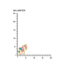 Carica l&#39;immagine nel visualizzatore di Gallery, Orecchini per bambini unicorno smaltato - oro giallo 9k (375)