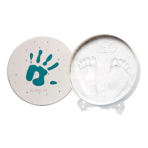 Baby Art Magic Box Scatola Tonda in Metallo con Kit Impronta per Calco di...