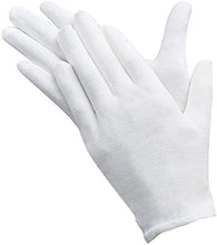 Carica l'immagine nel visualizzatore di Gallery, AYUQI 12 paia di guanti in cotone bianco, guanti in tessuto bianco, guanti in cotone di cura, comodi e traspiranti, per la cura della pelle, esaminando gioielli, lavoro quotidiano, ecc.