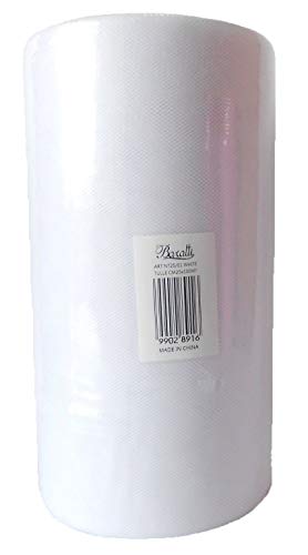 Baratti Bobina di Tulle da 100 Metri, Bianco, Altezza 25 cm