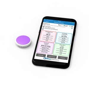 Tempo, termometro Wireless Bluetooth, igrometro, Pressione 33mm X 8mm, Purple - Ilgrandebazar