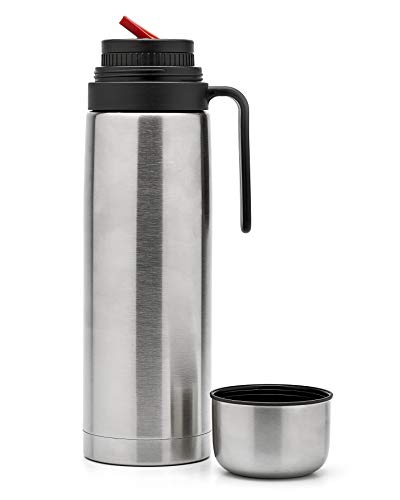 BALIBETOV Thermo per Zucca Yerba Mate - Isolamento 1 L, Argento Becco Di