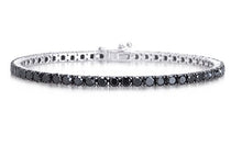 Carica l&#39;immagine nel visualizzatore di Gallery, Bracciale Tennis in Argento 925 Rodiato con Zirconi Neri Taglio Diamante,... - Ilgrandebazar