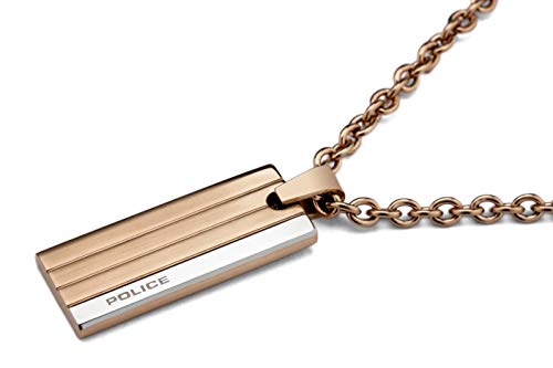 Police Inline Men's Rose Gold Stainless Steel Pendant Necklace Silver... - Ilgrandebazar