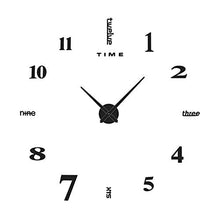Carica l&#39;immagine nel visualizzatore di Gallery, Yolistar Moderno Orologio da Parete Fai Te, 3D Adesivo Nero - Ilgrandebazar