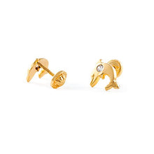 Carica l&#39;immagine nel visualizzatore di Gallery, Monde Petit T1817P -Orecchini per bambini, oro giallo 18k (750) - Ilgrandebazar