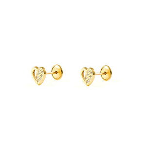 Orecchini per Bambini cuore - oro giallo 9k (375)