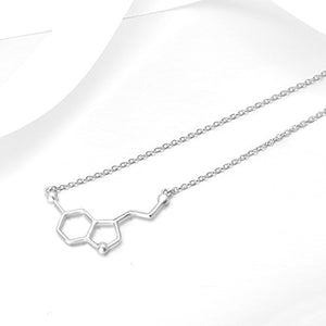 Collana in Argento Sterling 925 con Serotonina Bianca Placcato Oro, Felicità... - Ilgrandebazar