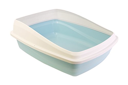 catit Toilette per Gatti con Bordo L 43X57X19Cm, Blu/Grigia, L blu/grigia - Ilgrandebazar
