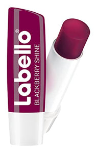 Labello Blackberry Shine in confezione da 1 (1 x 4,8 g), matita per la cura delle labbra con delicata lucentezza rossa e pigmenti brillanti, cura delle labbra senza oli minerali