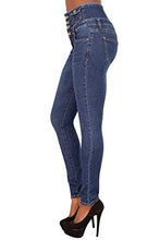 Carica l'immagine nel visualizzatore di Gallery, Glook Skinny Jeans Donna Pantaloni A Vita Alta Legging Eleganti 38, Blu