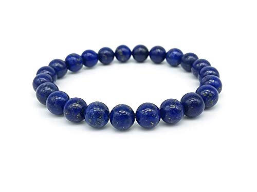 Bracciale Lapislazzuli Donna, Pietre Dure Naturali, Elastico 19 cm, Fatto a... - Ilgrandebazar