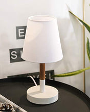 Carica l'immagine nel visualizzatore di Gallery, Tomons (Pacco da 2) Lampada comodino con paralume in tela, Bianco - Ilgrandebazar