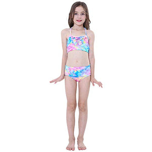 Costume da bagno a forma di coda sirena, bikini 6-7 anni, Newrainbow